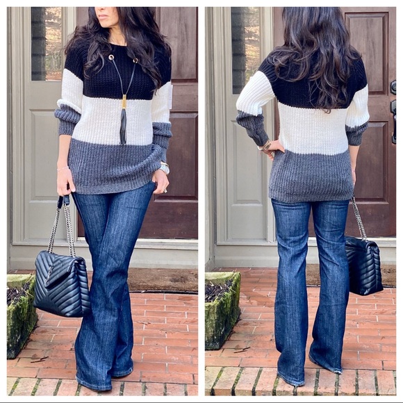 ✨LAST ONE ✨ITALY✨Color block knit sweater - Picture 2 of 8